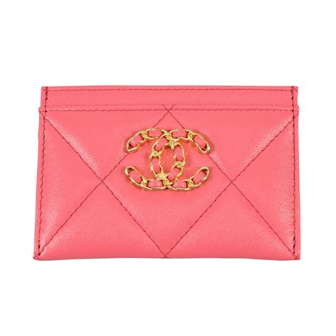 CHANEL 19 Kartenetui Cardholder Lammleder 22S Rosa Flieder.